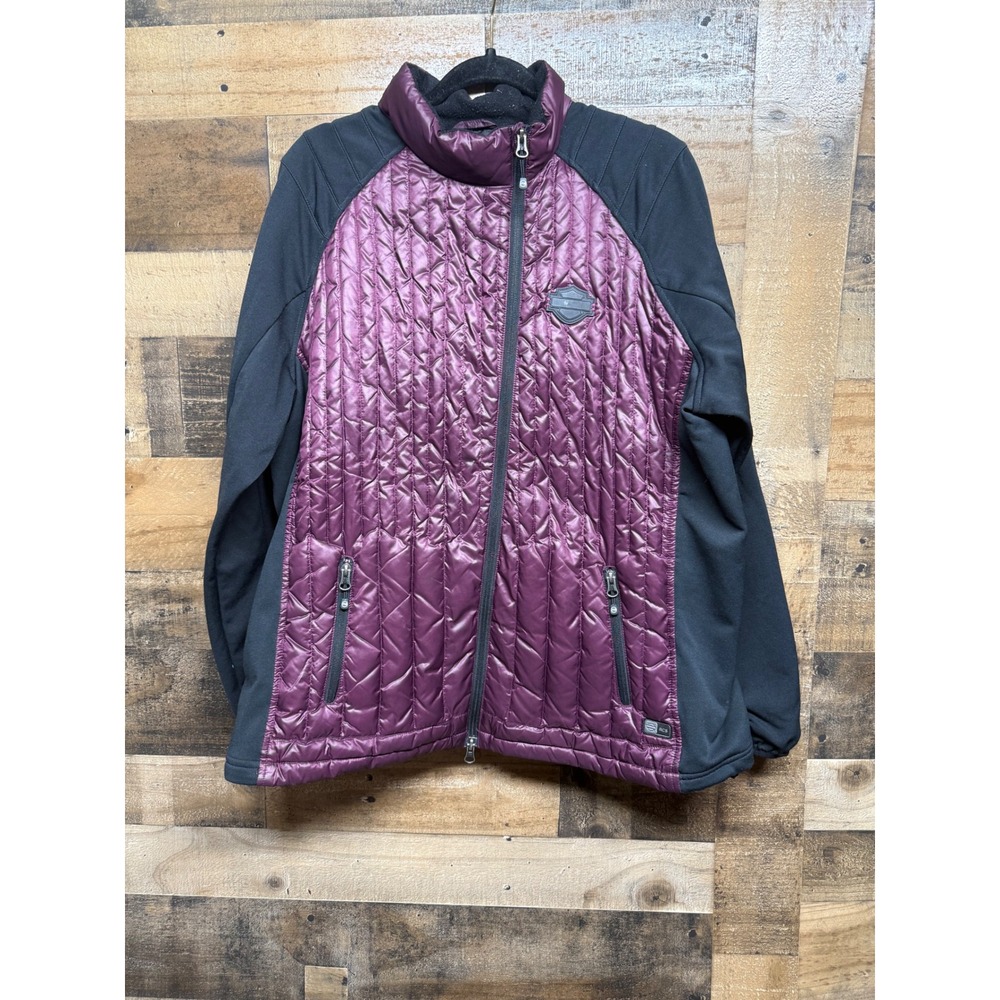 Harley-Davidson Riding Gear Plum Purple Quilted Softshell Jacket Womens 2W